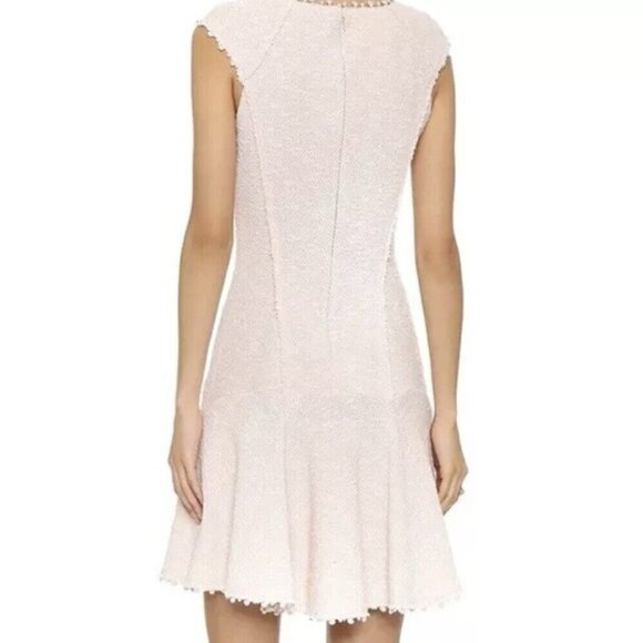 REBECCA TAYLOR Stretch Boucle Dress, Women's Size 6 Ivory Cream - Picture 4 of 16